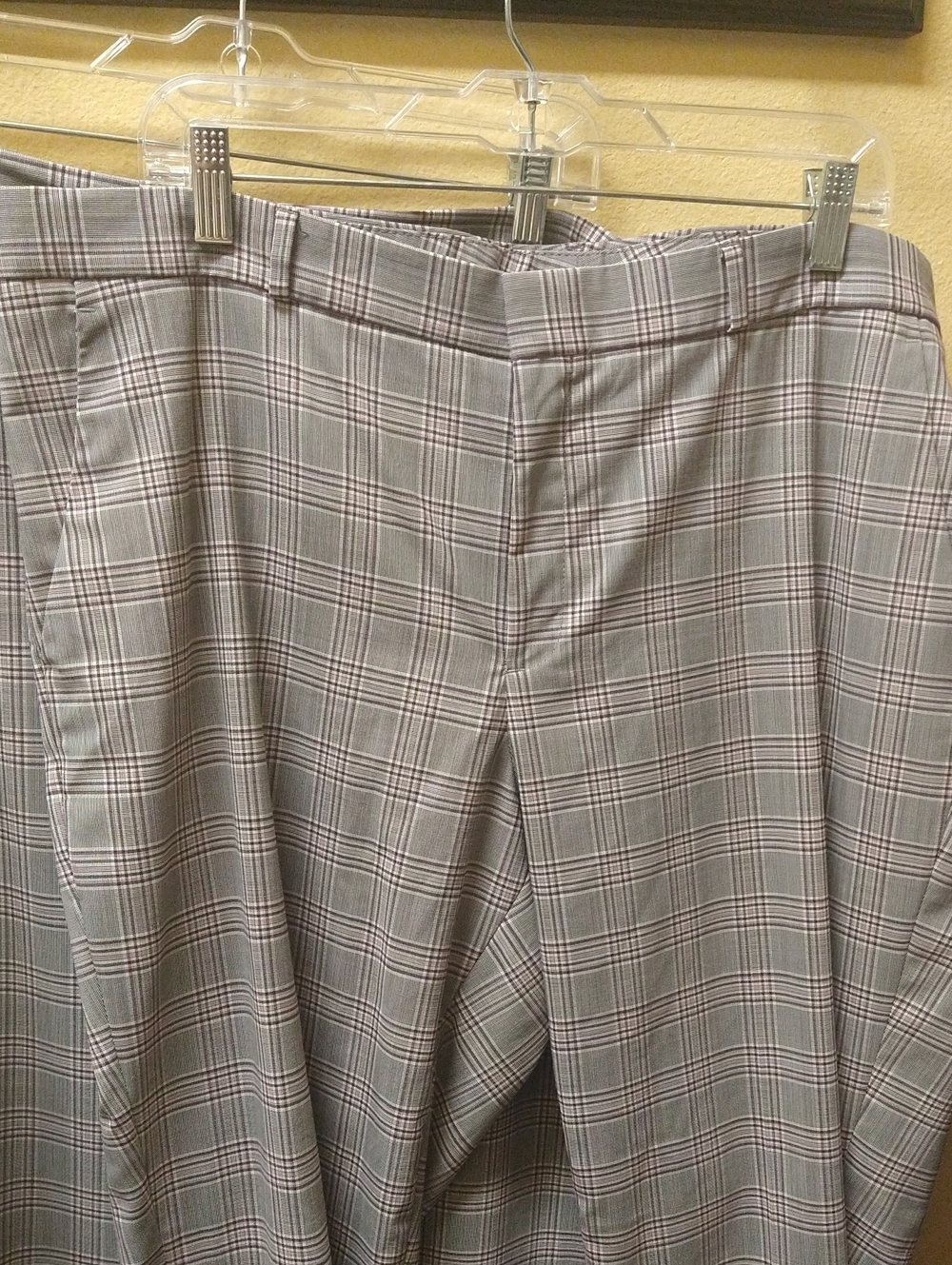 Banana Republic Gray/Lilac Glen Plaid Trousers